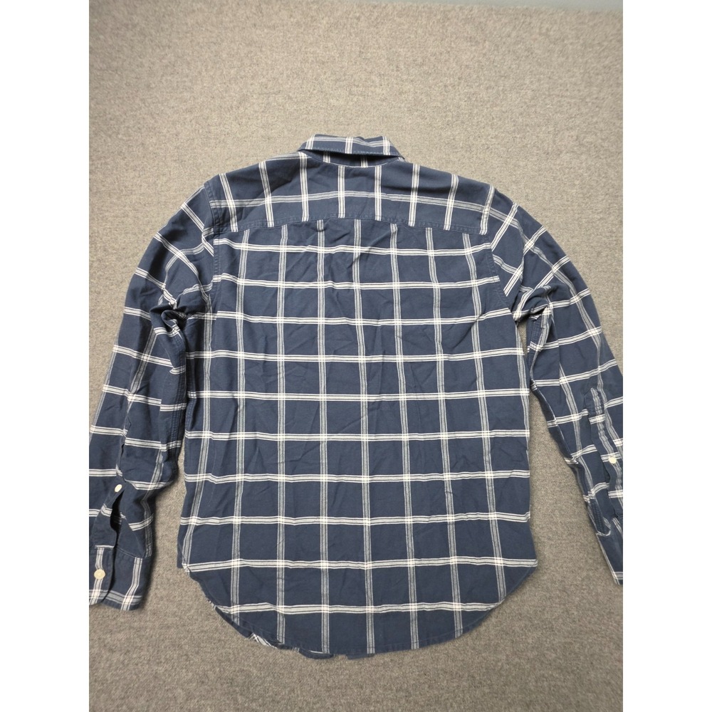 Abercrombie & Fitch Flannel Shirt Mens S Blue White Striped Collared Button Down - Picture 2 of 7